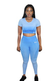 ELEVATE SEAMLESS OMBRE CROP TOP BLUE
